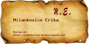 Milankovics Erika névjegykártya