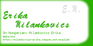 erika milankovics business card